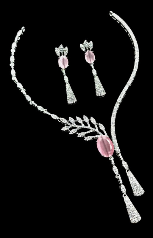4124 AD SILVER SET (SA00867PB) Elegant Silver Jewelry Ensemble