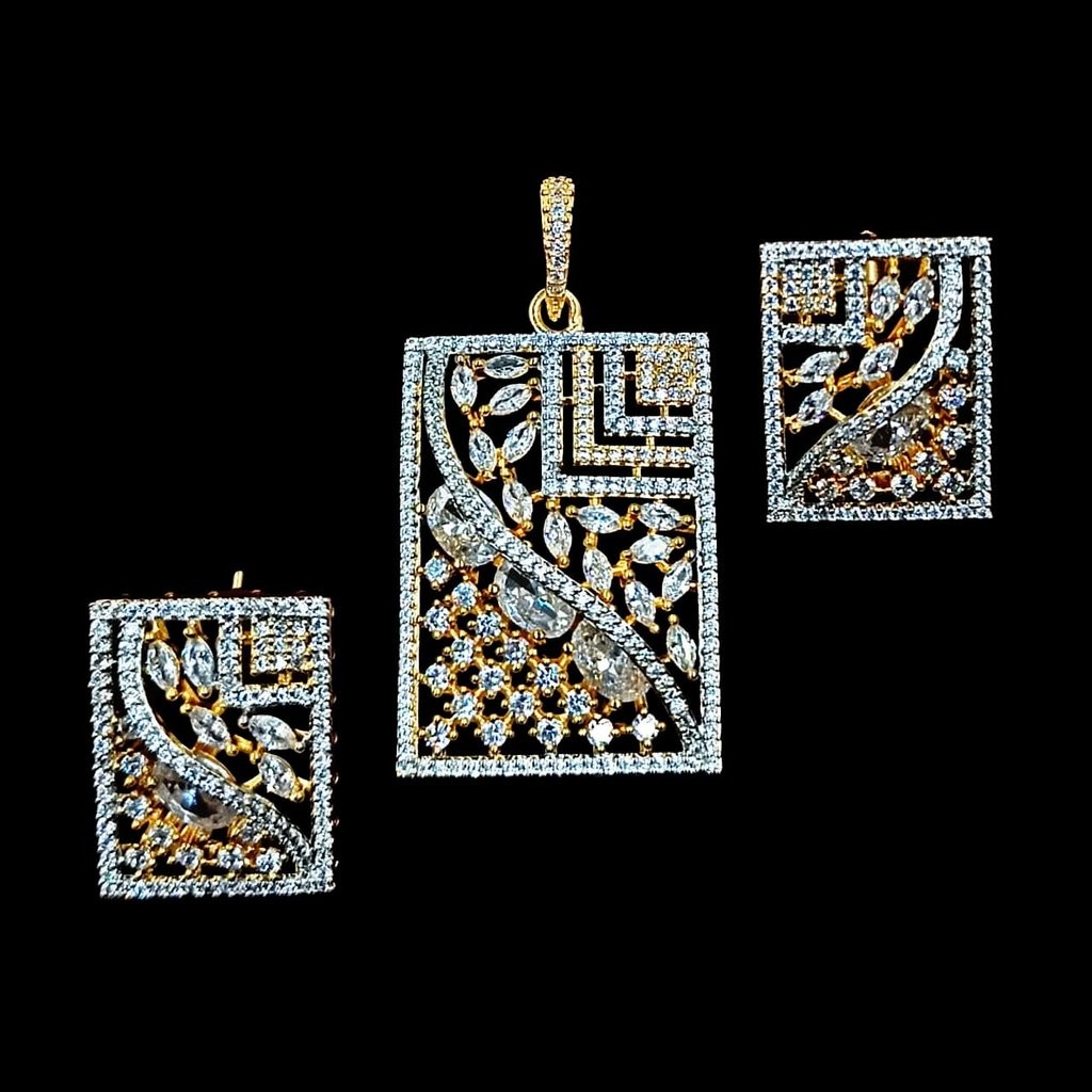 4133 AD PENDANT SET (SA00870PB) Elegant 4133 AD Pendant & Earring Set